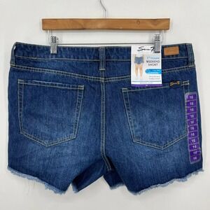Seven7 Denim Shorts Women's Size Size 16 Blue Gloss Cutoff New